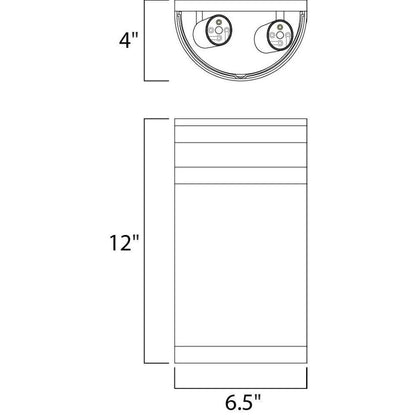 Maxim Lighting 5002FTSST Arc Outdoor Wall Light Dimensions Diagram