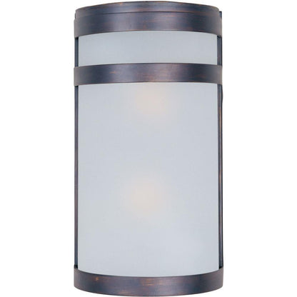 Maxim Lighting 5002FTOI Arc 2 Light Oil Rubbed Bronze Outdoor Wall Light with Frosted Glass