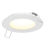 DALS Lighting 5004-DW-WH 4″ Excel Round Panel Light - Dim To Warm Technology Color Temperature - White Finish