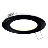 DALS Lighting 5006-CC-V-BK Slim Round Recessed Panel Light - Universal 120-347V, 0-10V Dimming