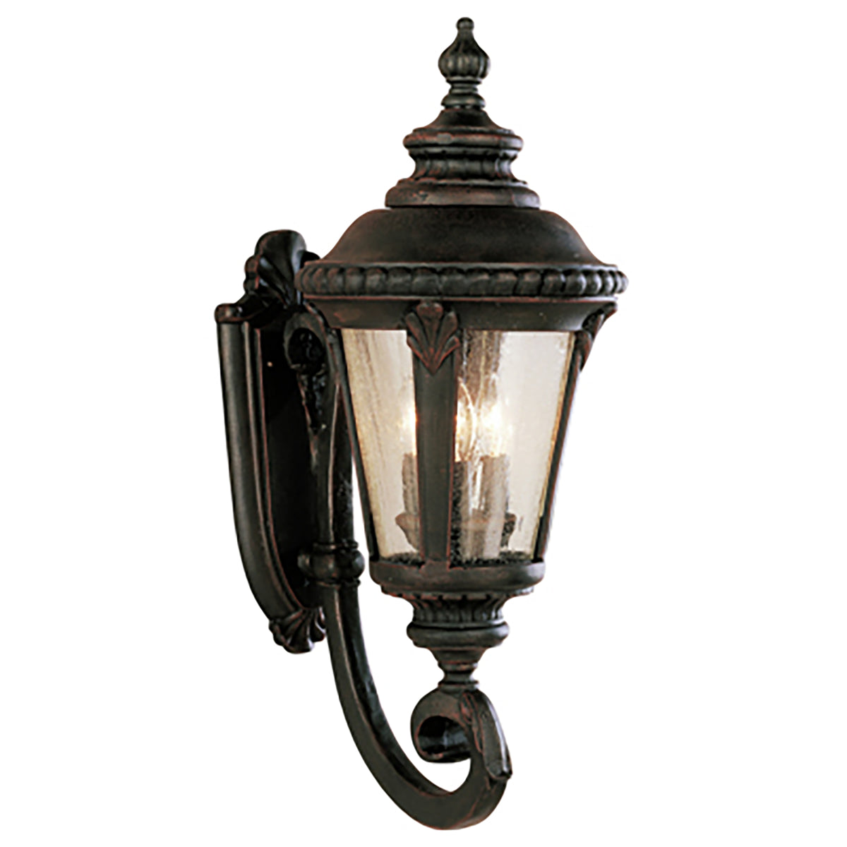 Trans Globe Lighting 5041 RT Commons rust outdoor wall lantern with clear seeded glass