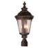 Trans Globe Lighting 5047 RT Commons 3 light rust post mount light with clear seeded glass