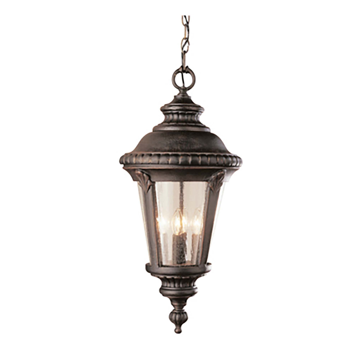 Trans Globe Lighting 50491 RT Commons black seeded glass outdoor hanging lantern