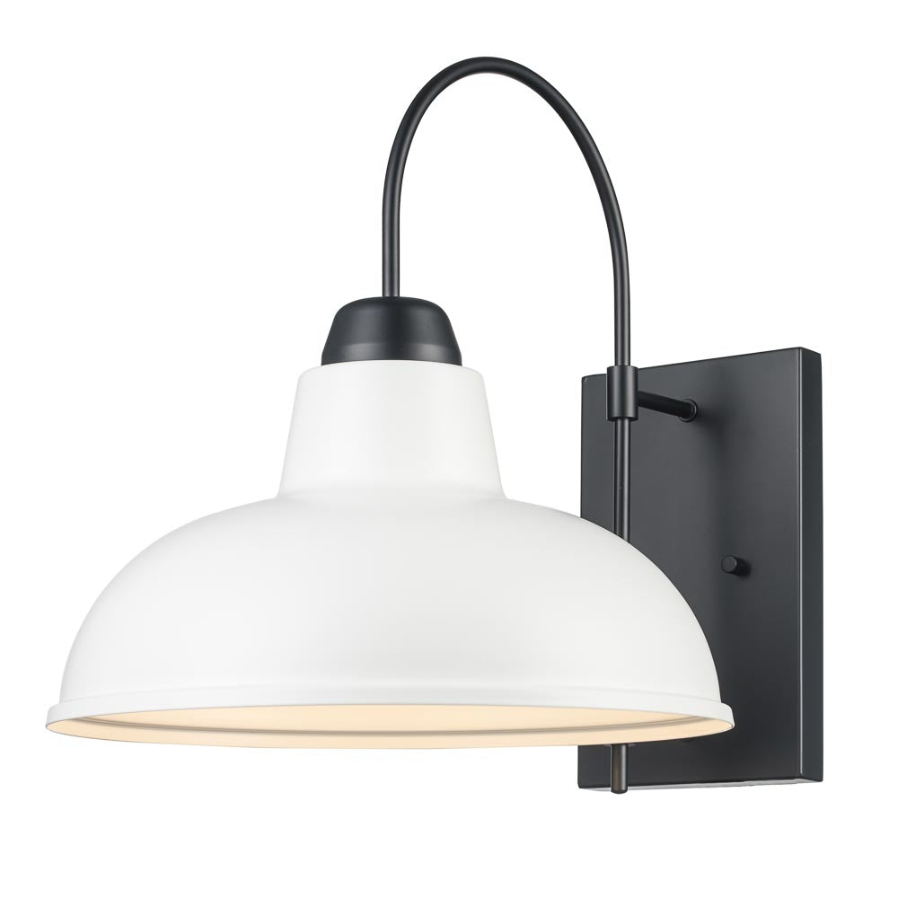 Trans Globe Lighting 51502 BK-WH Gaviota black and white wall lantern angle view