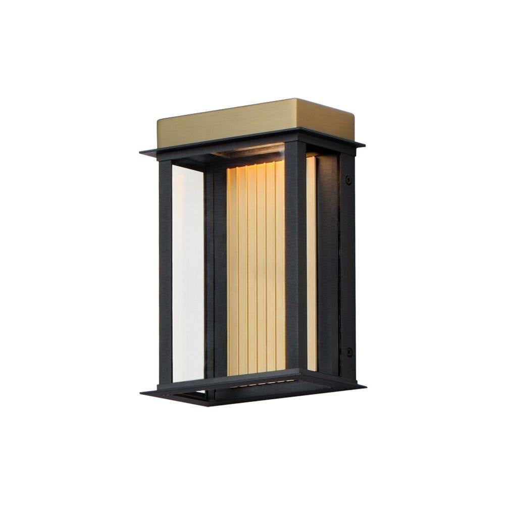 Maxim Lighting 50752BKGLD Rincon 1 Light 14 inch Black and Gold Outdoor Wall Sconce - Angle View Illuminated