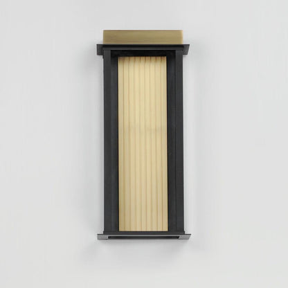 Maxim Lighting 50754BKGLD Rincon LED Outdoor Wall Sconce in Black and Gold finish, front view unlit