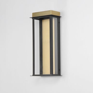 Maxim Lighting 50754BKGLD Rincon LED Outdoor Wall Sconce in Black and Gold finish, perspective view