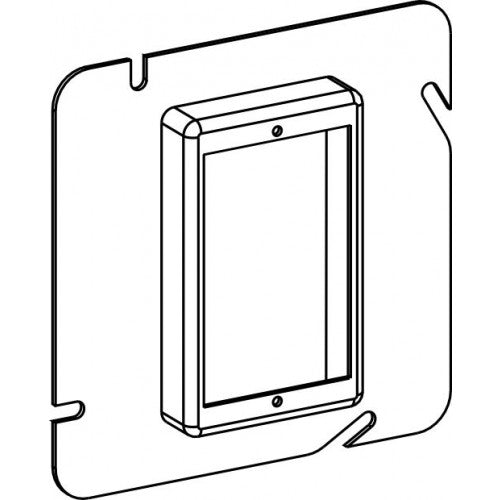 ORBIT 51058 5 Inch Square Single Gang 0.63 Inch Raised Steel Device Ring 4-11/16
