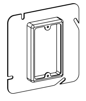 ORBIT 51100 5 Inch Square Single Gang 1 Inch Raised Steel Device Ring 4-11/16" Square