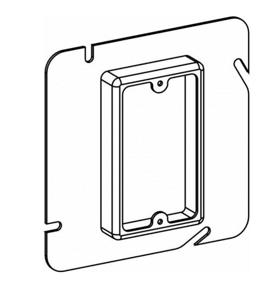 ORBIT 51125 5 Inch Square Single Gang 1.25 Inch Raised Steel Device Ring 4-11/16