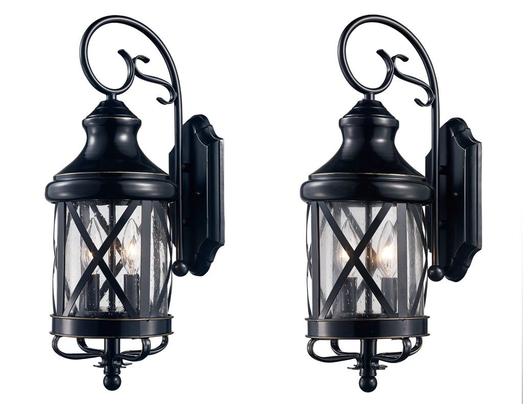 Trans Globe Lighting 5120-2 ROB Chandler outdoor wall lantern set in rubbed oil bronze