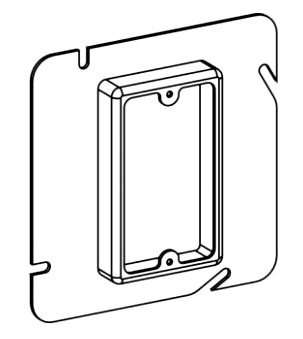 ORBIT 51200 5 Inch Square Single Gang 2 Inch Raised Steel Device Ring 4-11/16"