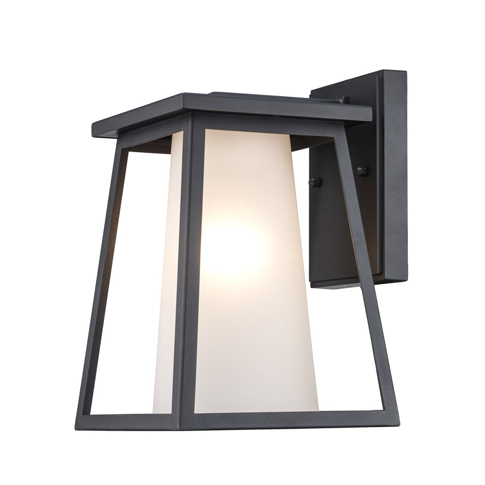 Trans Globe Lighting 51391 BK black wall lantern angled view
