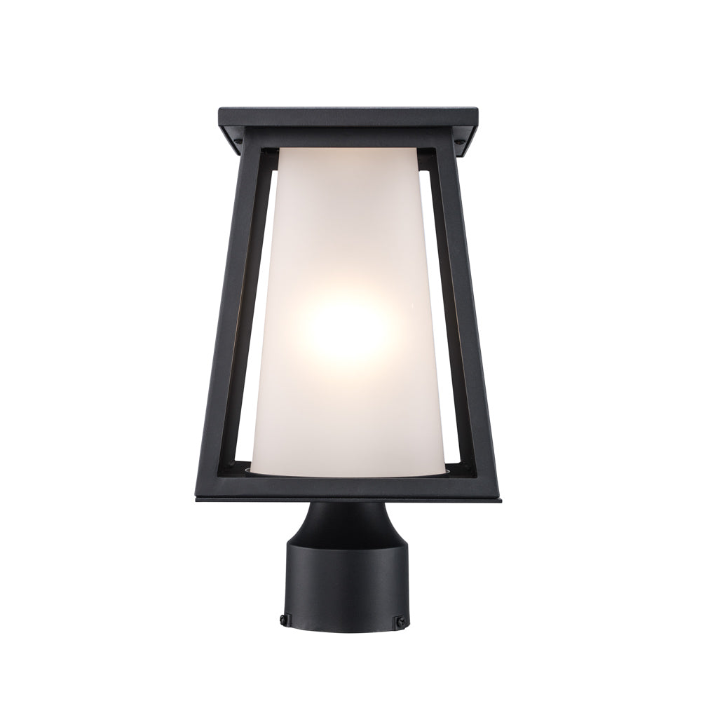 Trans Globe Lighting 51393 BK black post mount light front view