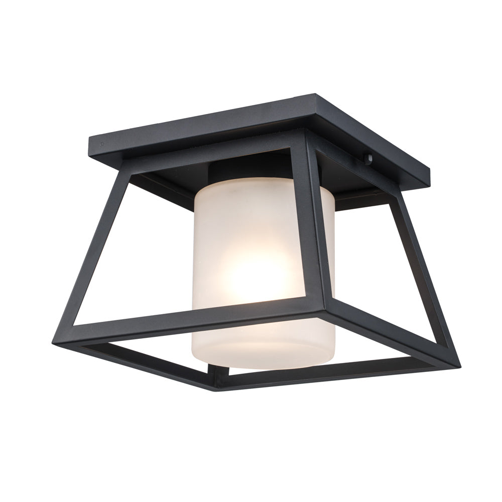 Trans Globe Lighting 51395 BK black outdoor flush mount ceiling light side view
