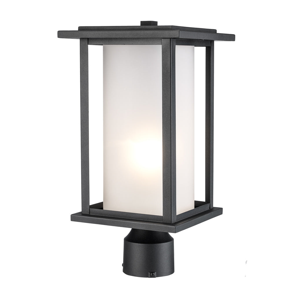 Trans Globe Lighting 51403 BK black post mount light side view