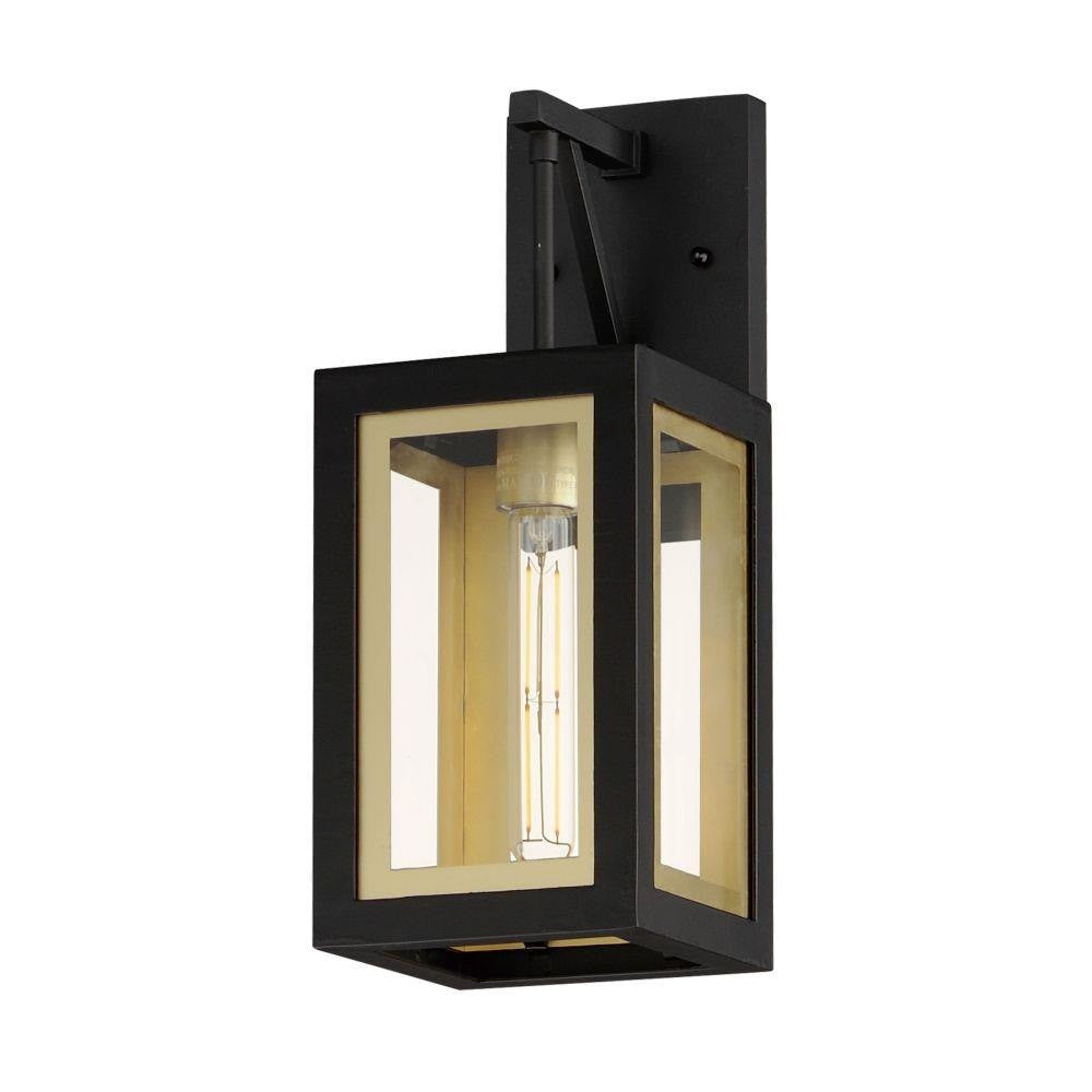 Maxim Lighting 30052CLBKGLD Neoclass 1 Light Black Gold Outdoor Wall Lantern - White Background