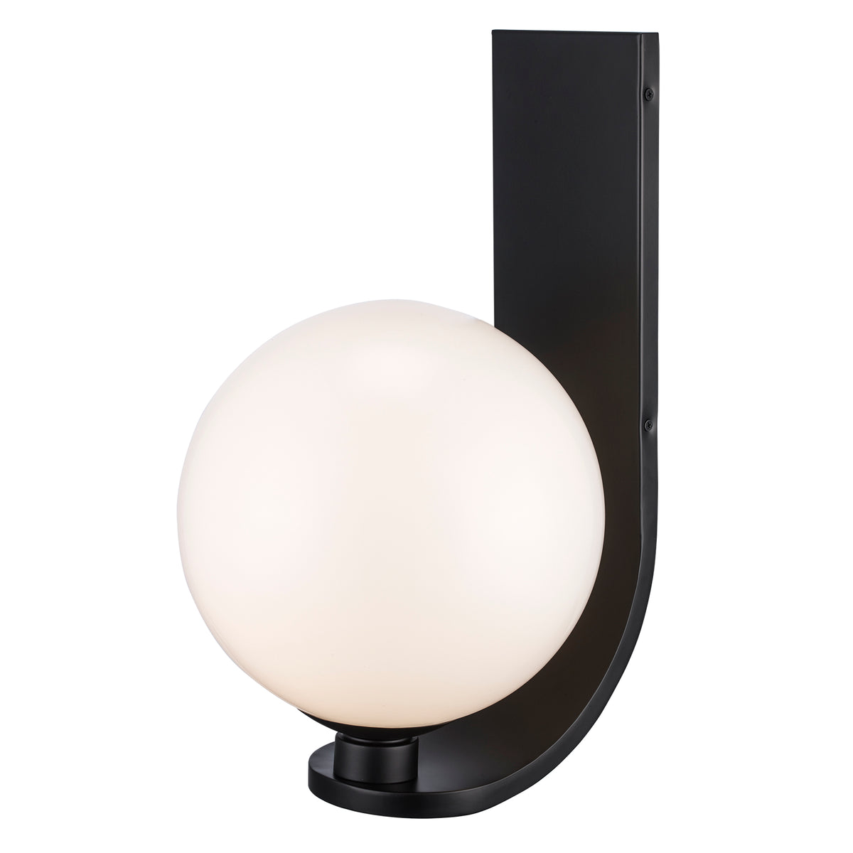 Trans Globe Lighting 51570 BK Lane black wall sconce with white globe