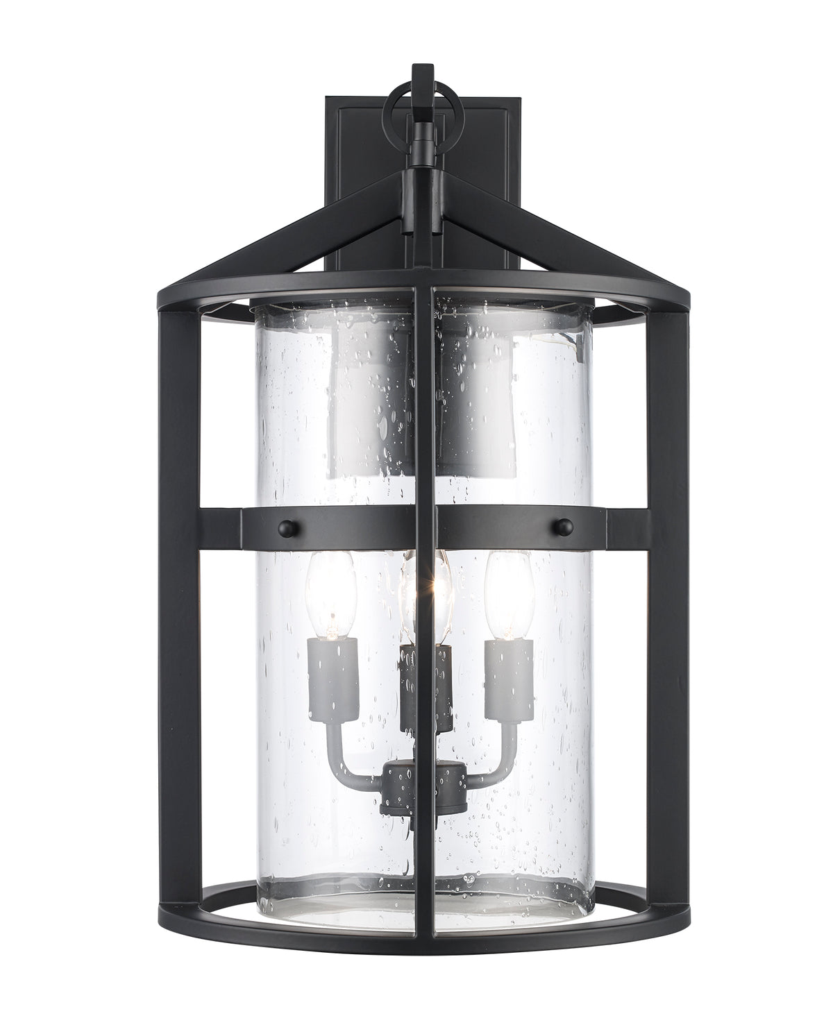 Trans Globe Lighting 51682 BK Prado black outdoor wall lantern front view