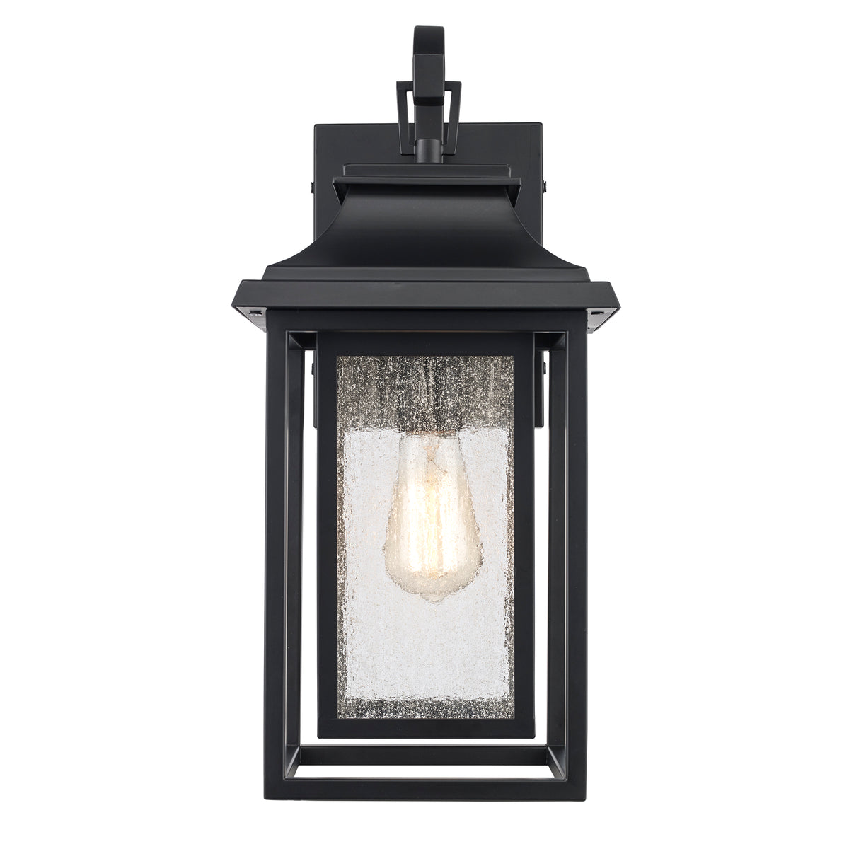 Trans Globe Lighting 51690 BK Bosque black wall lantern front view