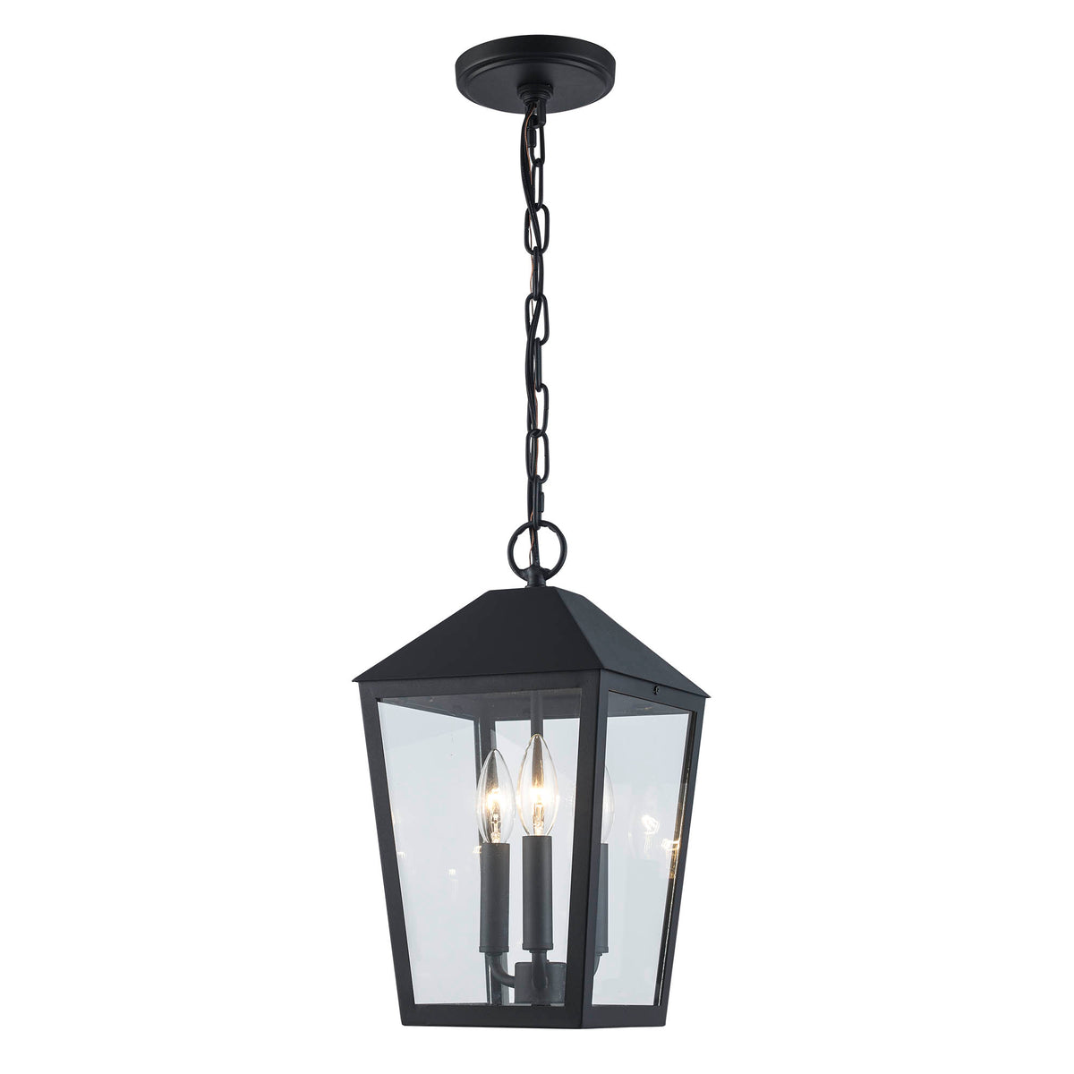 Trans Globe Lighting 51814 BK Drift 3 Light Black Outdoor Hanging Lantern