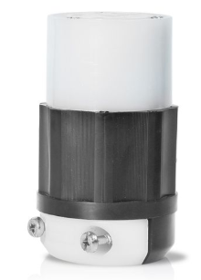 Leviton 2683 30A, 480V 3-Phase, NEMA L12-30R, 3P, 3W, Locking Connector, Non-Grounding, Black/White