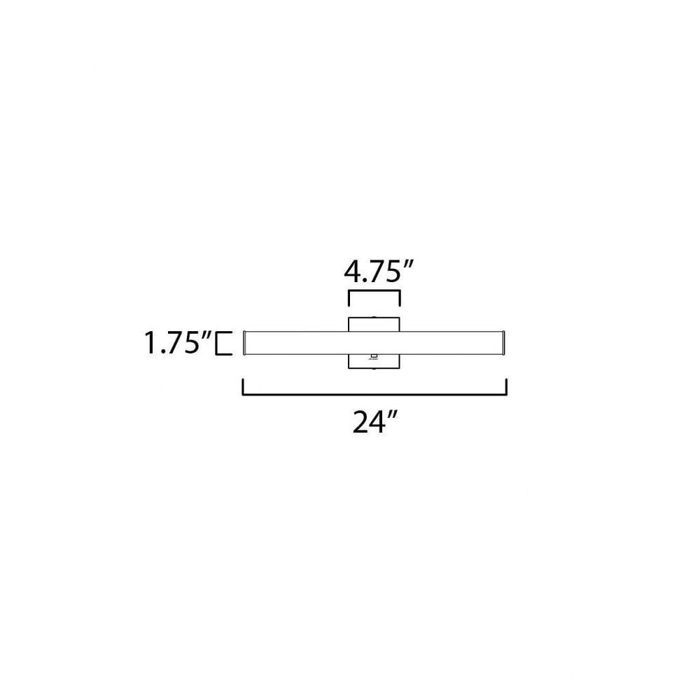Maxim Lighting 52032PC Spec LED Bath Vanity Wall Light - Dimension Diagram 24 inch Wide