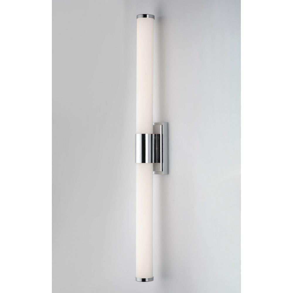 Maxim Lighting 52116WTSN Optic 1 Light 30 Inch Satin Nickel Bath Vanity Wall Light - Vertical Angle View on Grey Background