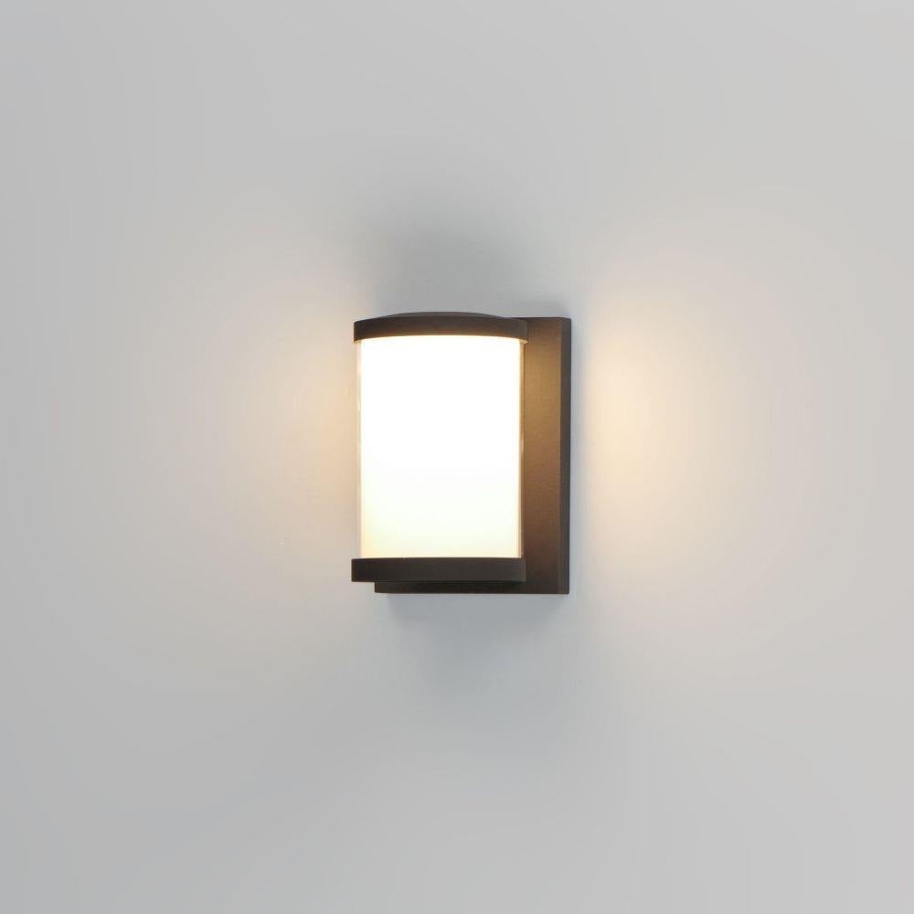 Maxim Lighting 52126WTBK Barrel Outdoor Wall Light - Illuminated Angle View