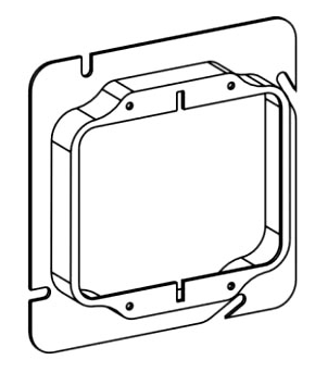 ORBIT 52200 5 Inch Square 2 Gang 2 Inch Raised Steel Device Ring 4-11/16"