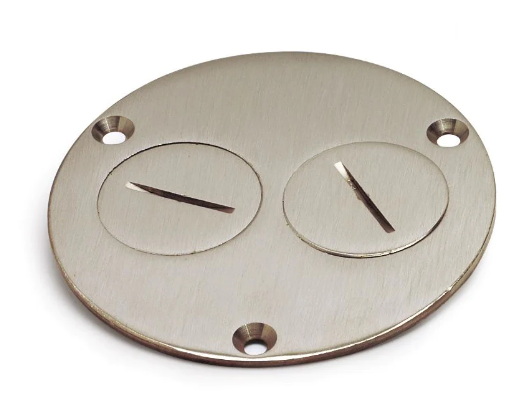 Lew Electric 523-DP-NS 4" Cover W/ Two Screw Plugs For Duplex, Nickel Silver