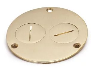 Lew Electric 523-DP 4" Cover W/ Two Screw Plugs For Duplex, Brass