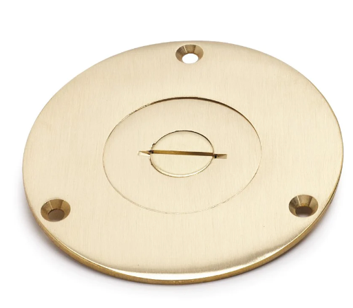 Lew Electric 524 Combo Screw Plug Cover for 32 Series Floor Box, Brass
