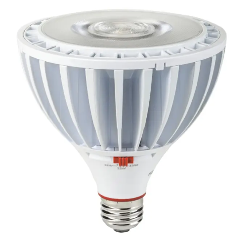 Keystone KT-LED33PSPAR38-F-840 Commercial LED HID PAR38 Flood Lamp, Selectable Wattage 18W, 25W, 33W, Color Temperature 4000K, Voltage 120-277V, Standard Flood