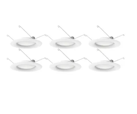 SATCO S11641 5/6-in LED Downlight Retrofit, Wattage 9.2W, Lumens 650 lm, Voltage 120V, Color Temperature 3000K - 6 Pack