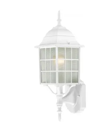 Nuvo 60-3477 18-in Adams LED Wall Lantern w/ Frosted Glass, Wattage 100W, 1 Light, White
