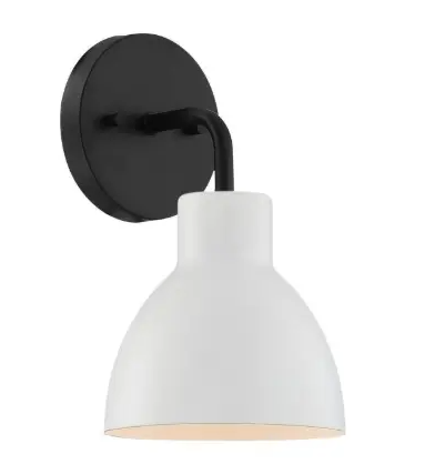 Nuvo 60-6784 Sloan LED Vanity Light, 1 Light, Wattage 100W, Matte Black/White