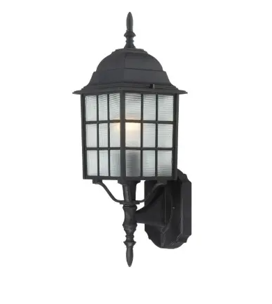 Nuvo 60-3479 18-in Adams LED Wall Lantern w/ Frosted Glass, Wattage 100W, 1 Light, Textured Black