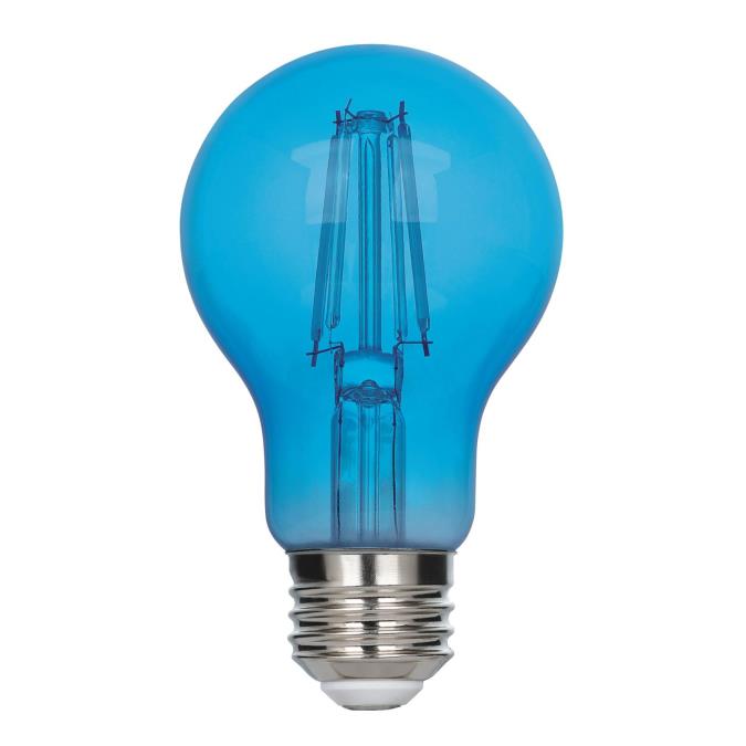 Westinghouse Lighting 5367000 blue A19 filament LED light bulb front view