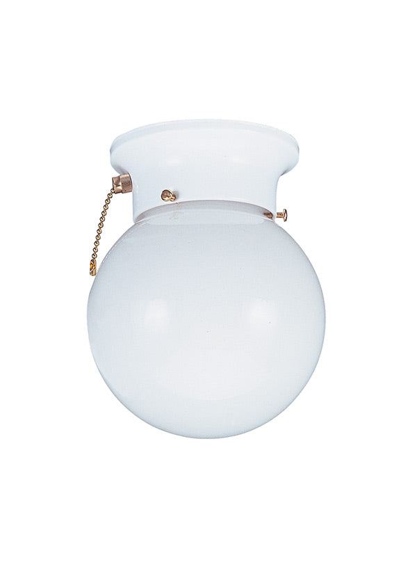 Generation Lighting 5367PC-15 Tomkin smooth white flush mount ceiling light