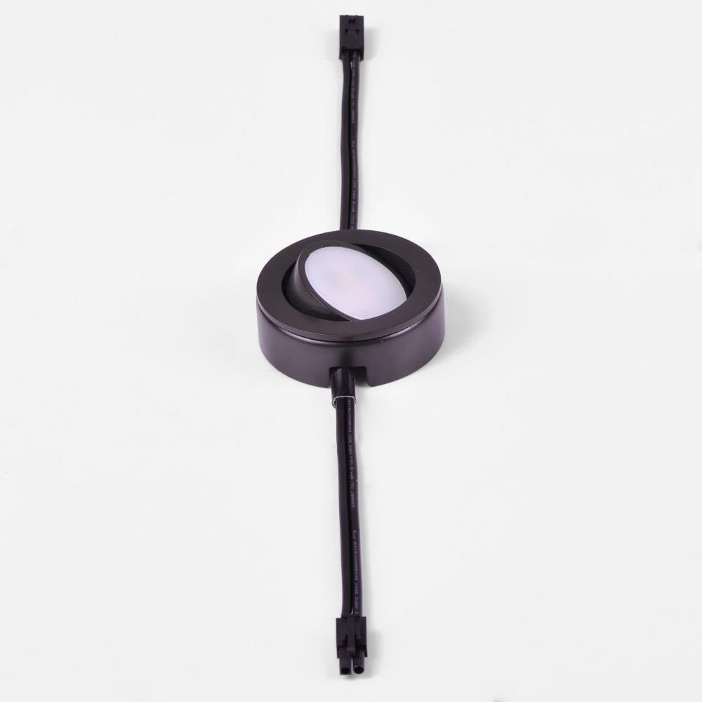 Maxim Lighting 53830WT CounterMax MX-LD-AC LED Under Cabinet Disc Light with Daisy Chain Cables Top View