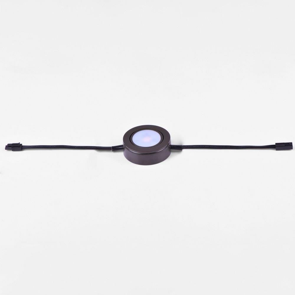 Maxim Lighting 53832BRZ CounterMax MX LD AC Anodized Bronze LED Under Cabinet Disc Light - Illuminated Front View