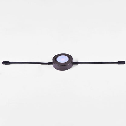 Maxim Lighting 53832SN CounterMax MX-LD-AC Under Cabinet Disc Light - Illuminated Front View