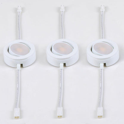 Maxim Lighting 53835WT CounterMax MX LD AC 3 LED Under Cabinet Disc Light White - Three Fixtures with Daisy Chain Wiring