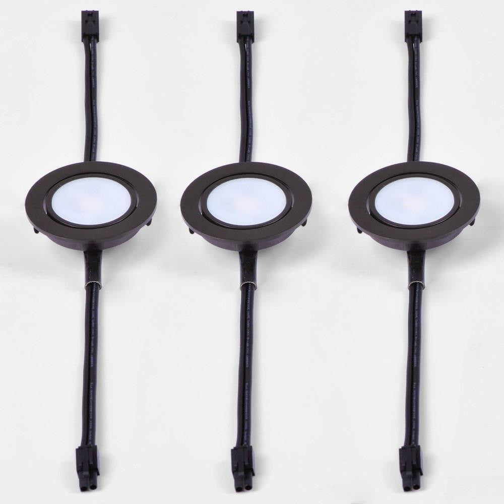 Maxim Lighting 53836BRZ CounterMax MX LD AC Anodized Bronze Under Cabinet Disc Lights with Connector Cables Detail View