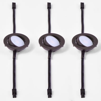 Maxim Lighting 53836WT CounterMax Under Cabinet Disc Light with Lead Cables - Bronze Finish