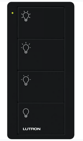 Lutron PJ2-4B-BL-L31P Pico 4-button Dual Group Wireless Remote Control, Light Scene Control, Black