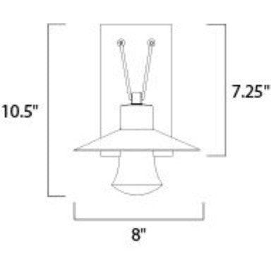 Maxim Lighting 54360CLABZ Civic 1 Light Architectural Bronze Outdoor Wall Lantern - Dimension Diagram
