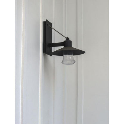 Maxim Lighting 54362CLABZ Civic Outdoor Wall Sconce in Architectural Bronze - Side View on White Wall