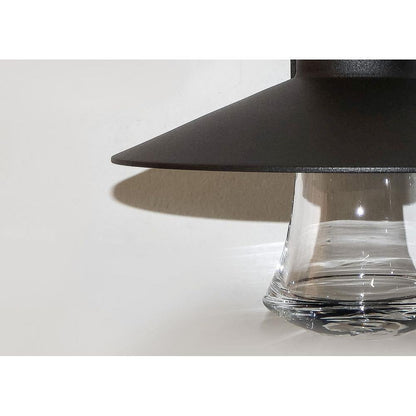 Maxim Lighting 54362CLABZ Civic Outdoor Wall Sconce - Close-Up of Conical Shade and Clear Glass Font